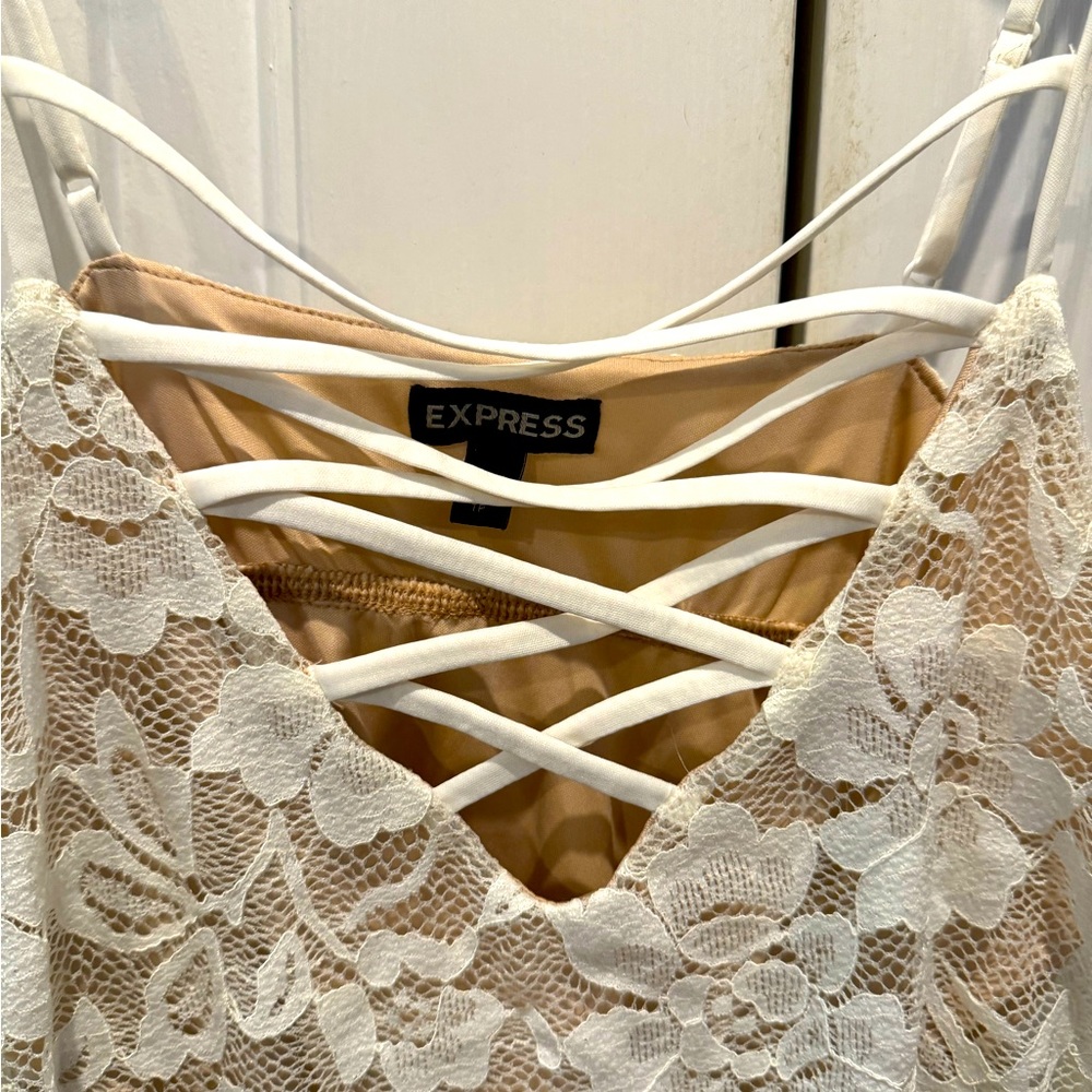 Express White Lace Tank Size XS